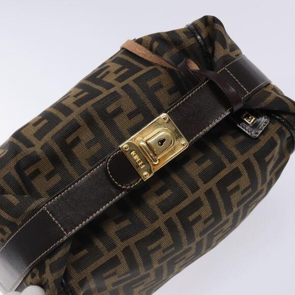 FENDI Zucca Canvas Hand Bag Black Brown - Picture 6 of 13